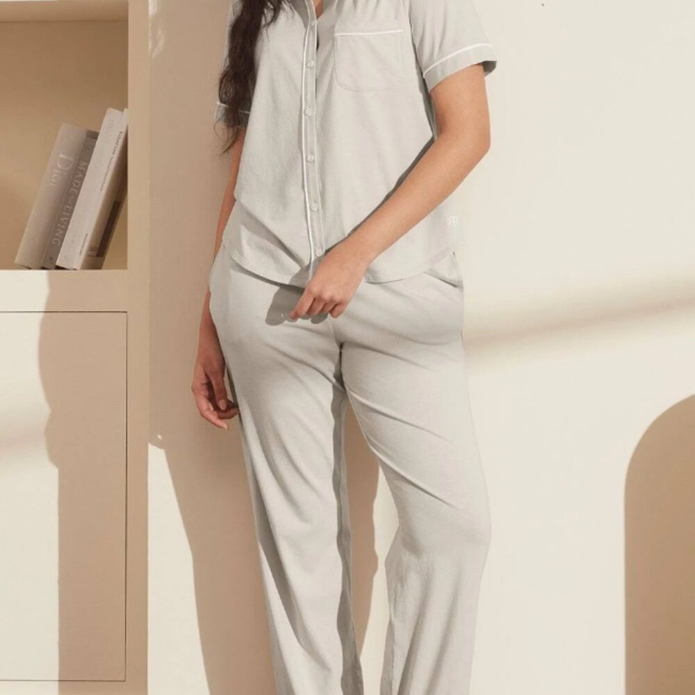 Boll & Branch Mist Soft Knit Short Sleeve & Pants Pajama Set 2XL
